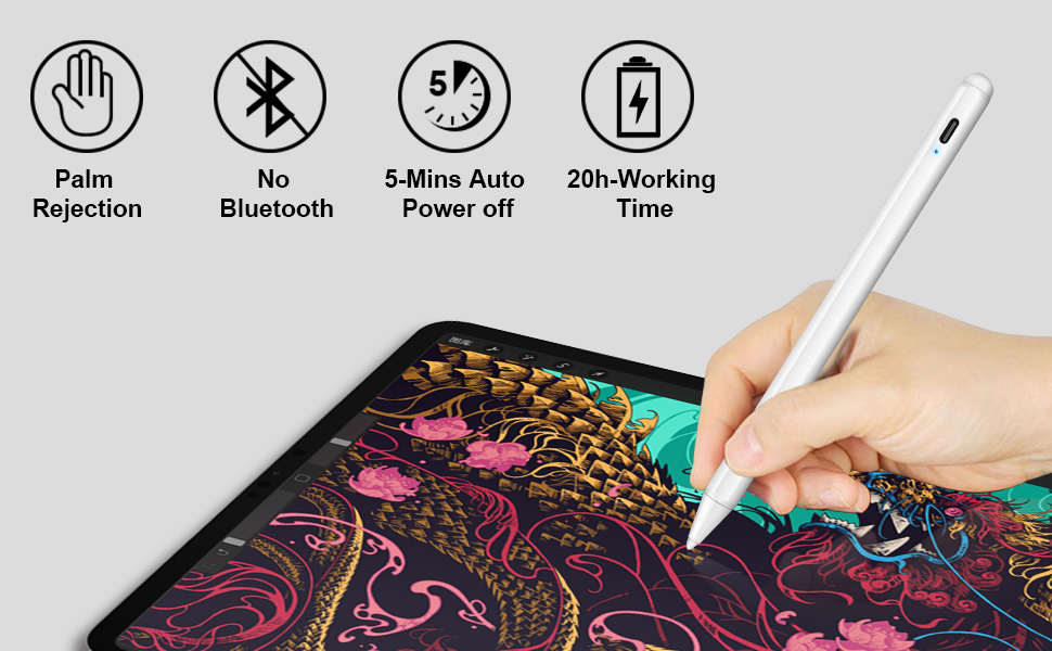 LIBERRWAY Stylus Pen Compatible with iPad 20182020 with Palm Rejection
