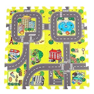 知育系 大型フロアパズル 道路 町 電車 3セット Amazon.co.jp: ジョイントマット 子供 面白い 道路 電車 線路