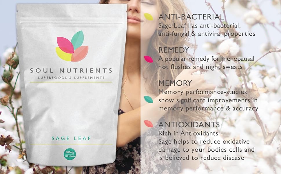 Sage Leaf Tablets 800mg High Strength Very Popular Supplement for