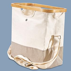 achilles Einkaufsshopper Urban-Shopper Einkaufstasche mit Holz-Griff  Tragetasche Schulter-Gurt