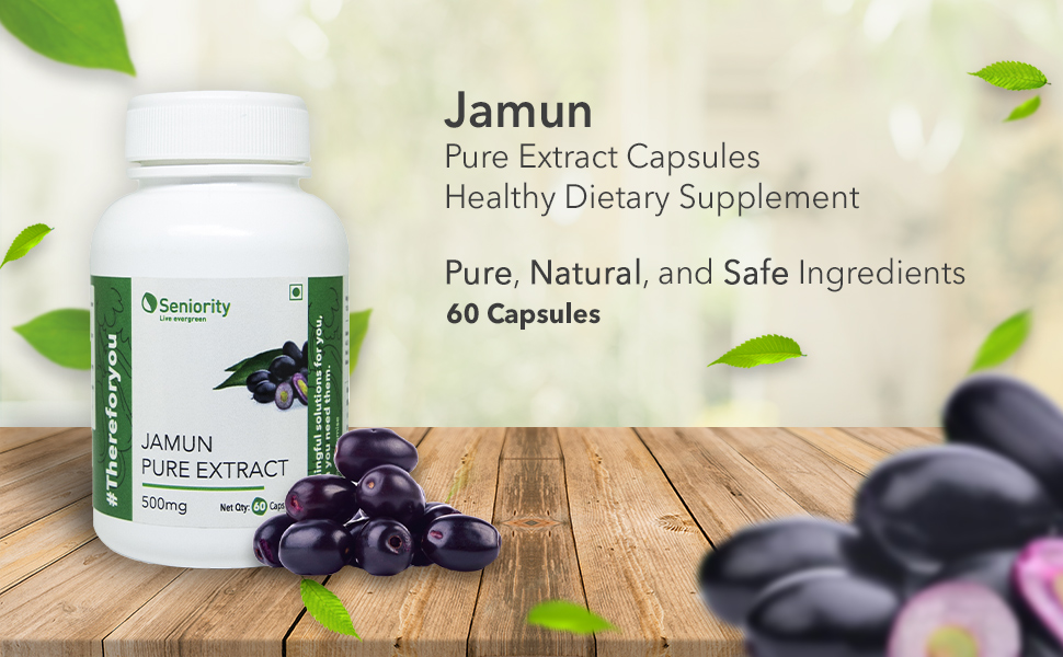 Buy Seniority Jamun Pure Extract 500 mg (60 Capsules) Online at Low