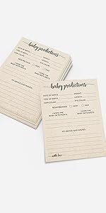 6x4 Baby Predictions Cards (Set of 50) Minimalist