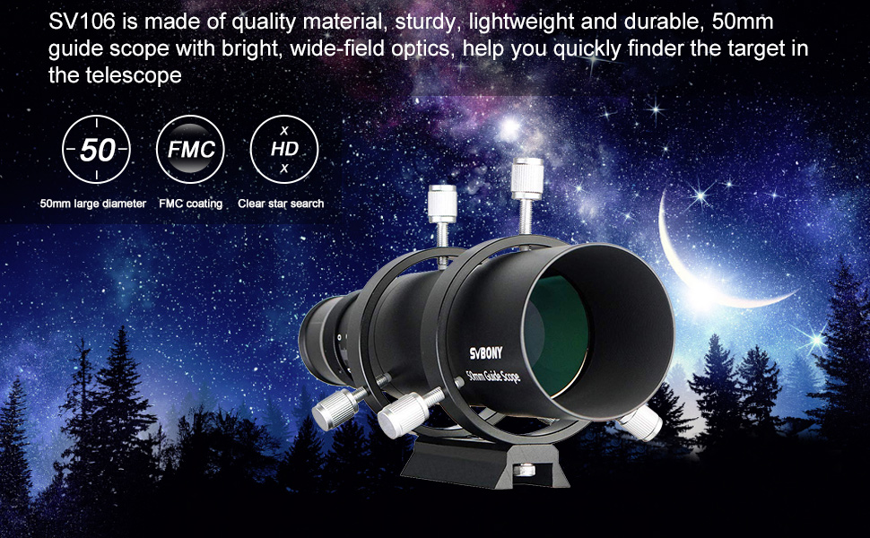 SVBONY SV106 50mm Guide Scope MultiUse Finderscope Guidescope Focuser