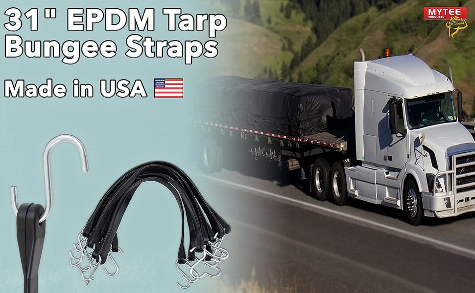 EPDM Rubber Straps, Bungee Straps, S Hooks, Mytee Products, EPDM, synthetic rubber strap