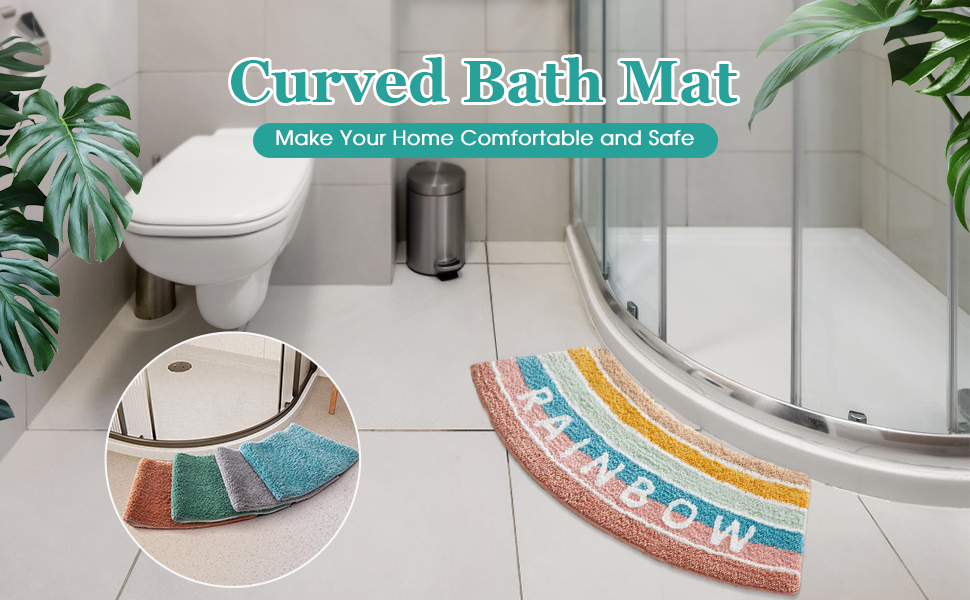 MagiDeal Curved Bath Mat Shower Bath Mat Curved Environment Friendly