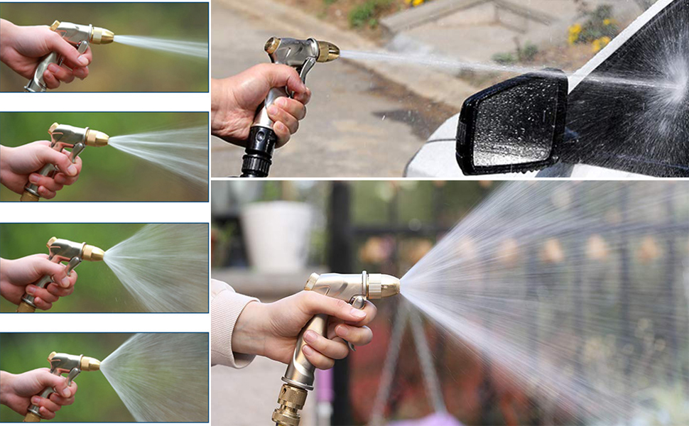 FANHAO Garden Hose Nozzle Sprayer, 100 Heavy Duty Metal Handheld Water