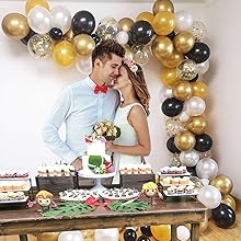 Gold latex balloons, pack of celebration balloons