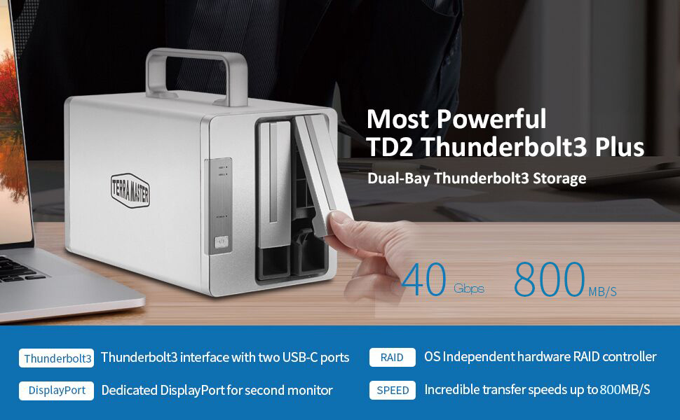 thunderbolt 3 storage enclosure box external raid direct storage device