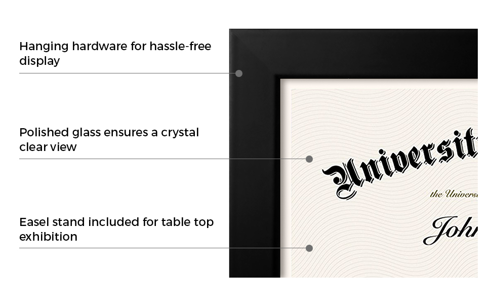 Americanflat 8.5x11 Picture Frame in Black Use as Diploma Frame or