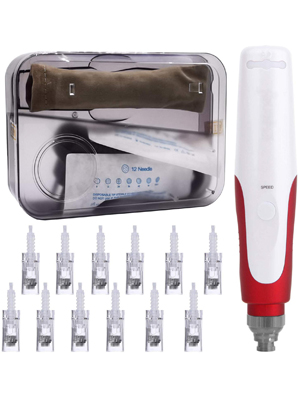 PIPM Microneedling Pen Wireless Electric Machine Microdermabrasion Beauty Replacement Cartridges