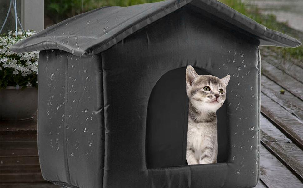 Amazon.co.jp: 屋外用キャットハウス、屋外用黒猫小屋 防水