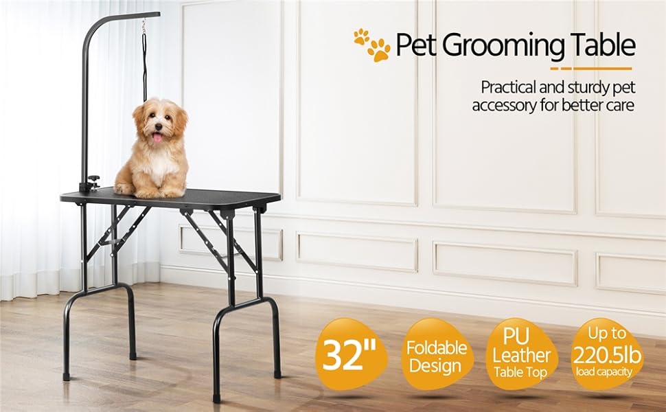 Yaheetech Foldable Dog Grooming Table Pet Dog Cat Drying Beauty Table
