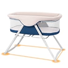 COSTWAY Lettino Da Viaggio, Pieghevole Culla Neonato Con Borsa, Funzione A Dondolo, Materasso Inclusa, 0-15 Kg, 91 X 56 X 70 Cm (Grigio) 13 3