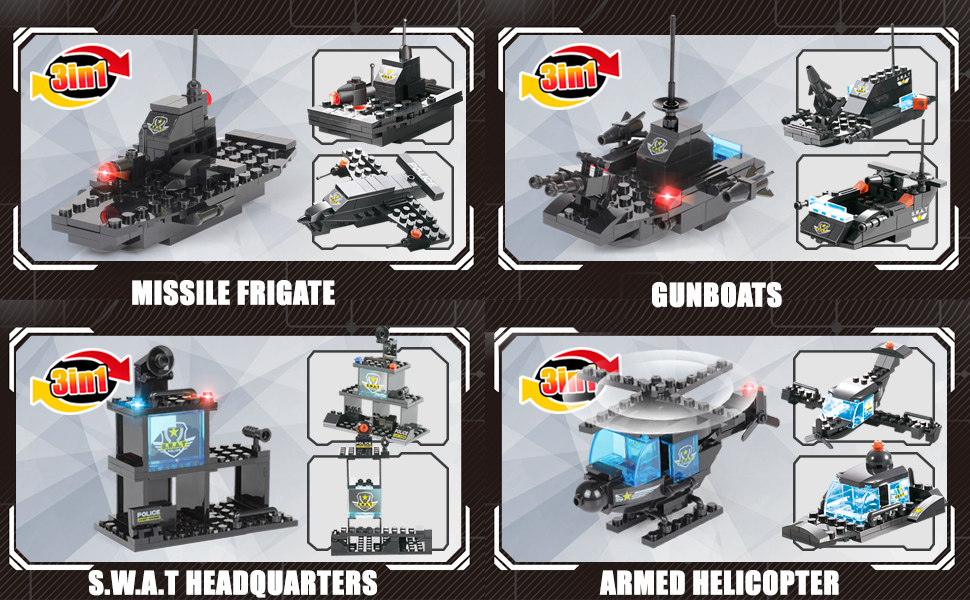 lego city police station command center truck cop car toy building sets vehicle helicopter boat kit