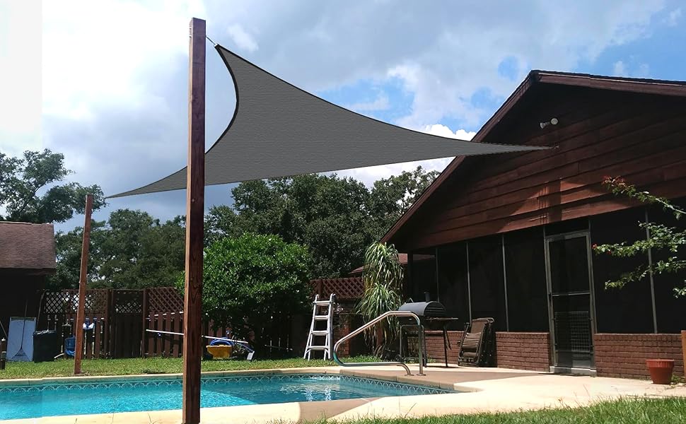 SUNNY GUARD 12' x 12' x 12' Charcoal Triangle Sun Shade