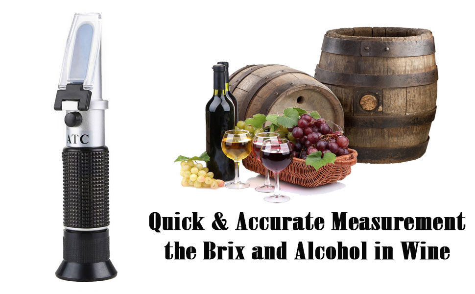 Wine Refractometer,V·RESOURCING Hand Held Brix/Alcohol Refractometer