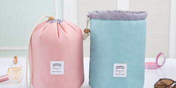 barrel makeup bag cosmetic barrel drawstring toiletry bag waterproof bucket cosmetic bag