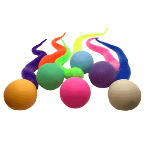 group of colorful wiggly balls