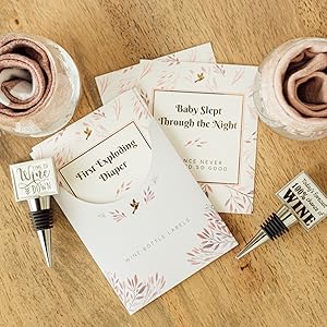 wine stoppers stemless glasses baby stuff newborn bottle labels pretty gift set