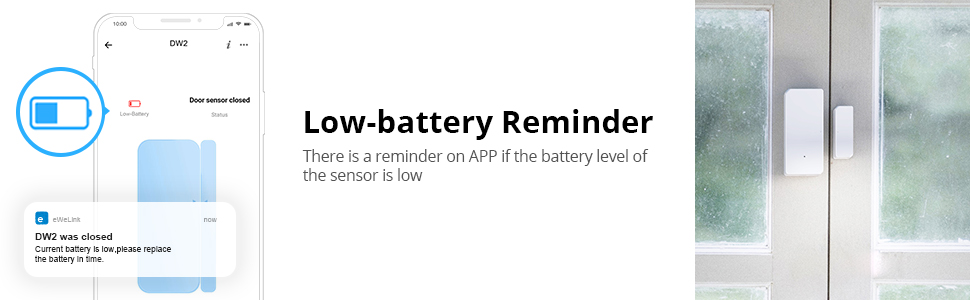 thumbnail: SONOFF DW2-RF Deur- En Raamsensor - Draadloos Alarmsysteem - Werkt Met Alexa En Google Home