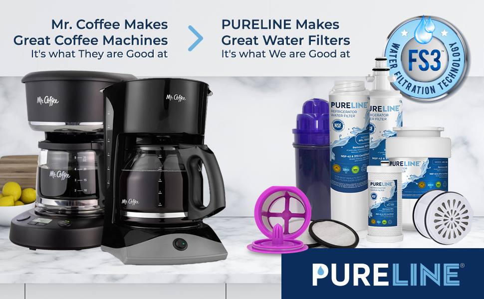 Pure Line Replacment for Mr. Coffee Water Filter Charcoal
