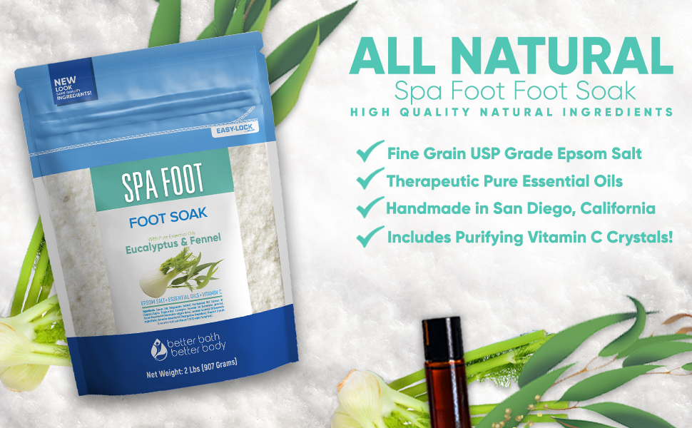 Spa Foot Soak 32 Ounces Epsom Salt with Natural Geranium
