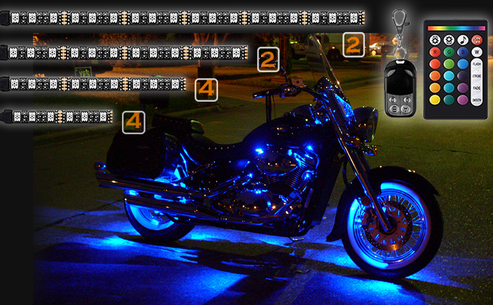 NBWDY led motorcycle light strip kit