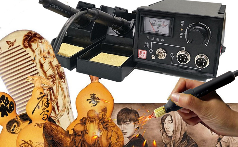 Mingfuxin Professional Pyrography Pen,Wood Burning Pen for 220V 60W