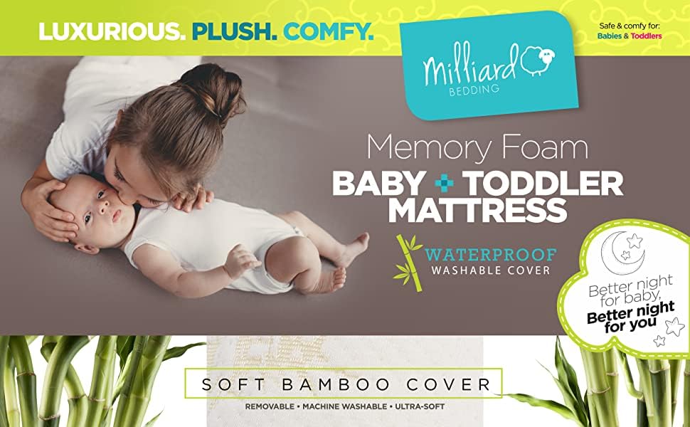 Milliard Premium Memory Foam Hypoallergenic Infant Crib Mattress and