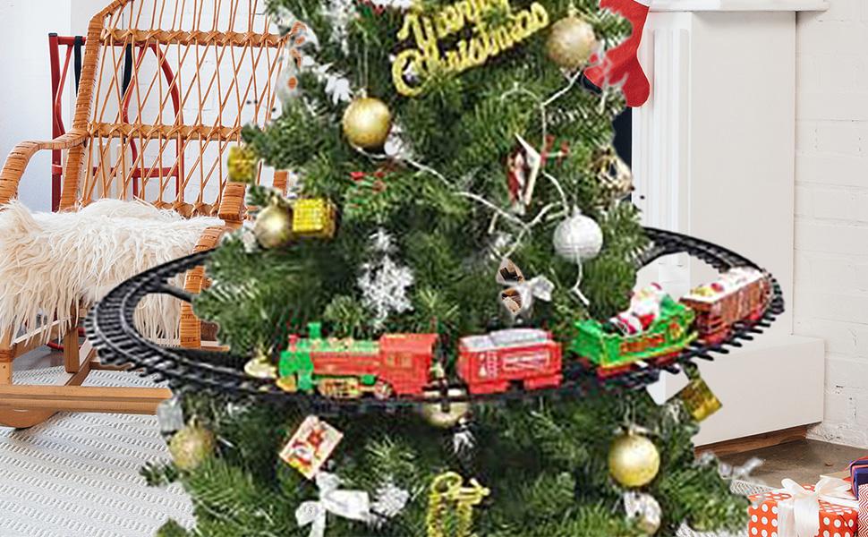 Amazon | クリスマスツリーの周りを電車で囲む - 吊り下げ 3 in