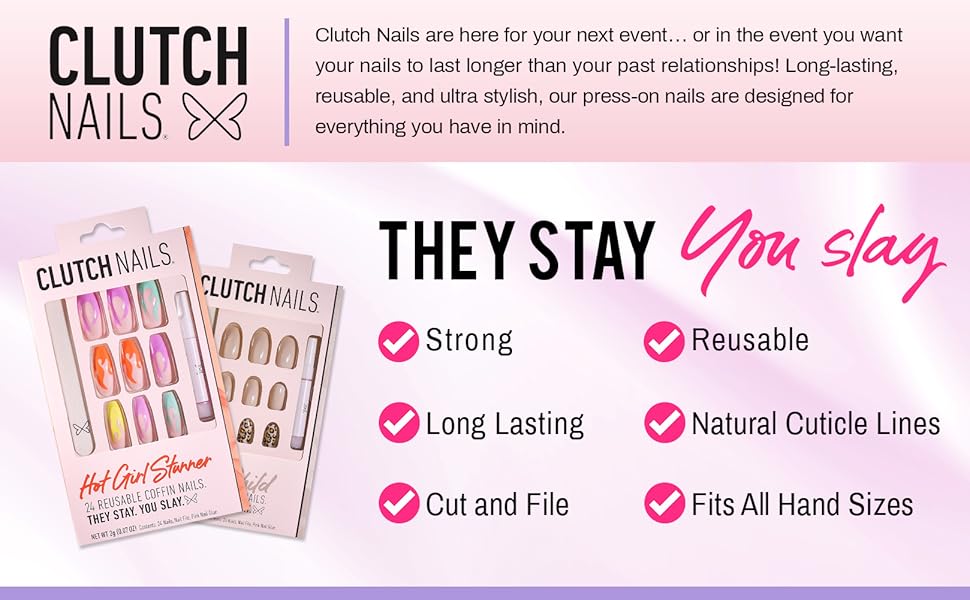 Clutch Nails Lucky PressOn Nails Manicure Set 24