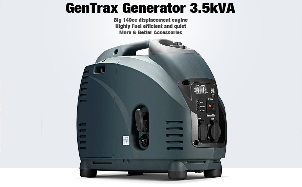 Gentrax 3.5KW Max Inverter Generator Portable Camping Digital Petrol Pure Sine Wave