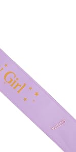 lavender open end birthday girl sash with pin