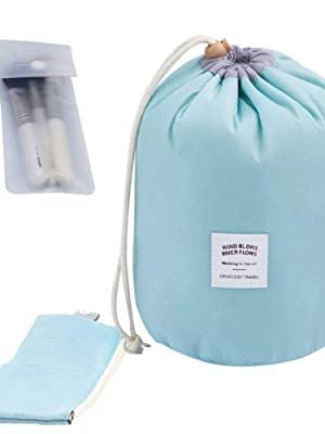 barrel makeup bag cosmetic barrel drawstring toiletry bag waterproof bucket cosmetic bag