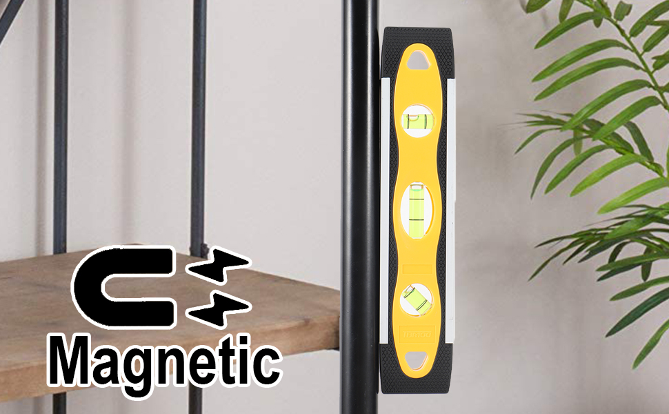 DOWELL Magnetic Level - 9 Inch Shockproof Torpedo Level -10