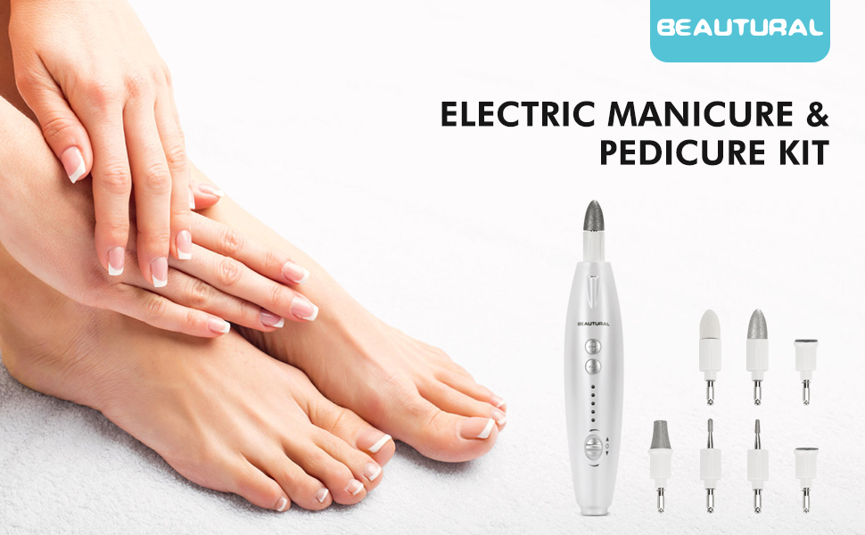 BEAUTURAL Professional Electric Manicure and Pedicure Kit, Nail File