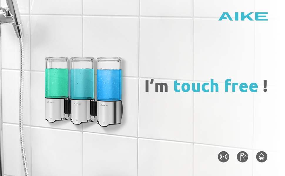 AIKE Double Automatic Soap and Shower Dispenser Wall Mount 2 Chambers IPX7