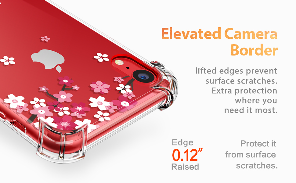 GVIEWIN Compatible with iPhone XR Cases, Clear Flower