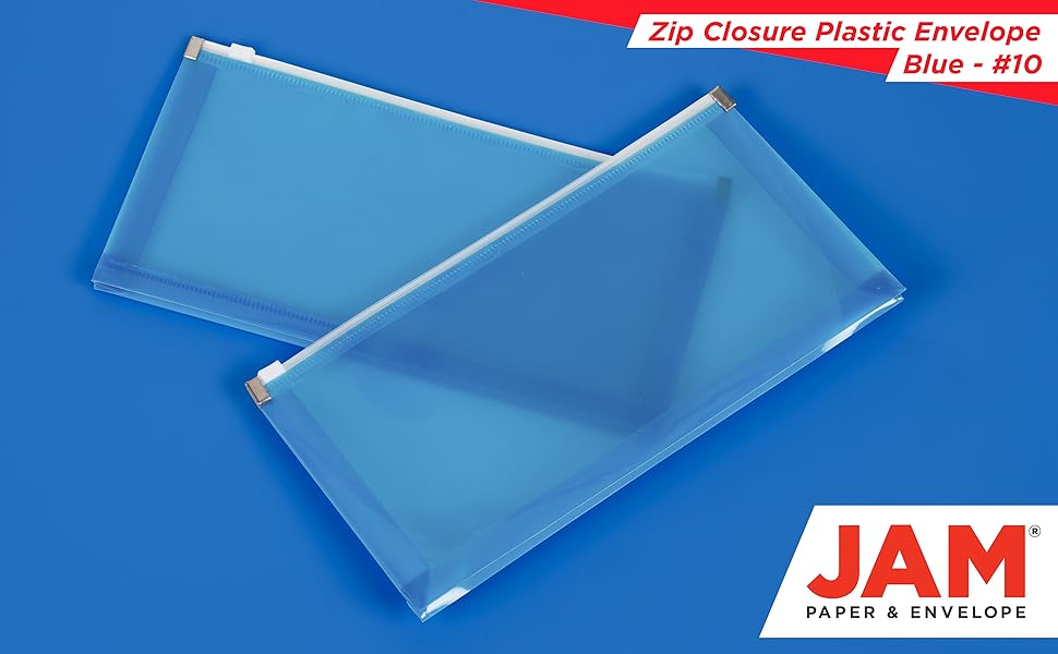 blue #10 zip plastic envelope