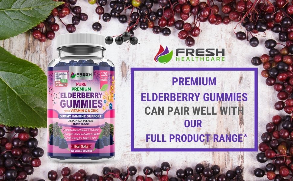 elderberry gummies zinc vitamin c for adults for kids immune support supplement zinc supplements