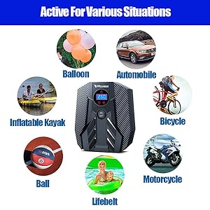 compressor inflator inflatable pool bike nozzle air mattress versatile tire pressure