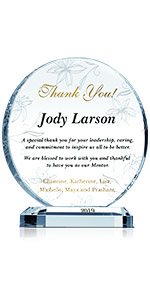 Personalized Crystal Appreciation Gift Plaque