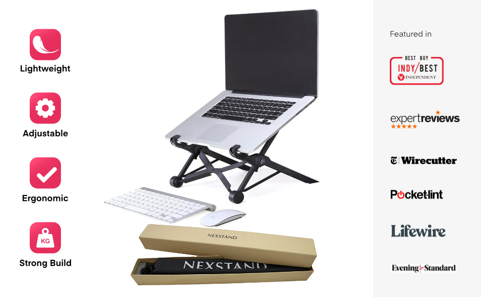 NEXSTAND K2 Laptop Stand, Foldable Portable Desktop Laptop Holder, 8