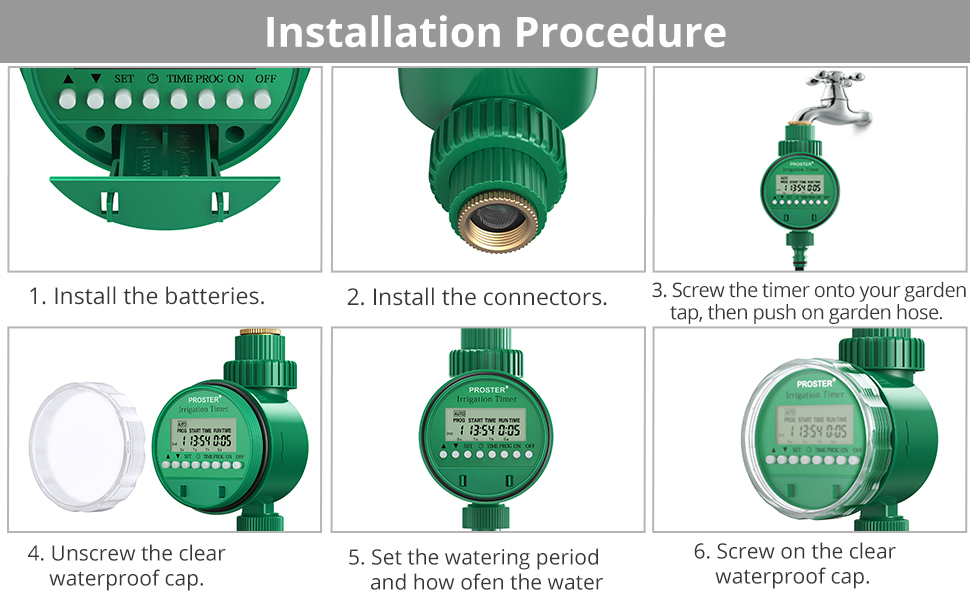 Proster Water Timer 3/4" 19mm Thread automatic Irrigation Timer with