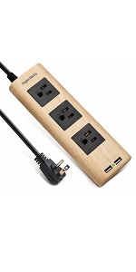 Amazon Com Superdanny 9 8ft Surge Protector Power Strip Wood