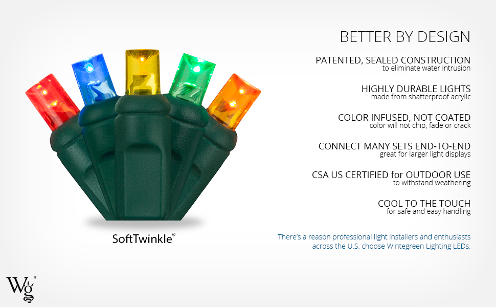 LED SoftTwinkle String Lights, Net Lights and Icicle Lights