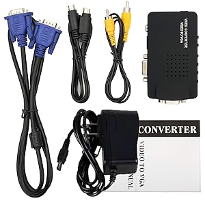 RCA Composite AV S-Video to VGA Converter Box for DVD DVR VCR Monitor