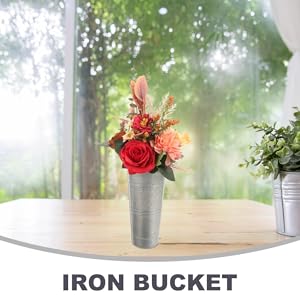 Amazon｜UKCOCO ブリキ バケツ 亜鉛メッキシート 花屋 フラワー