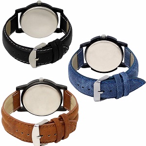 LEVERET Analogur Unique Men's Club Combo Pack of 3 Watches Occasion