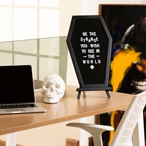 creepy office spooky girl decor coffin letterboard